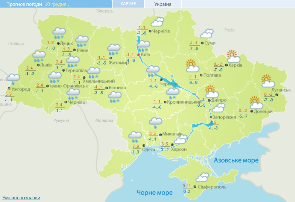 Проценты осадков в прогнозе погоды