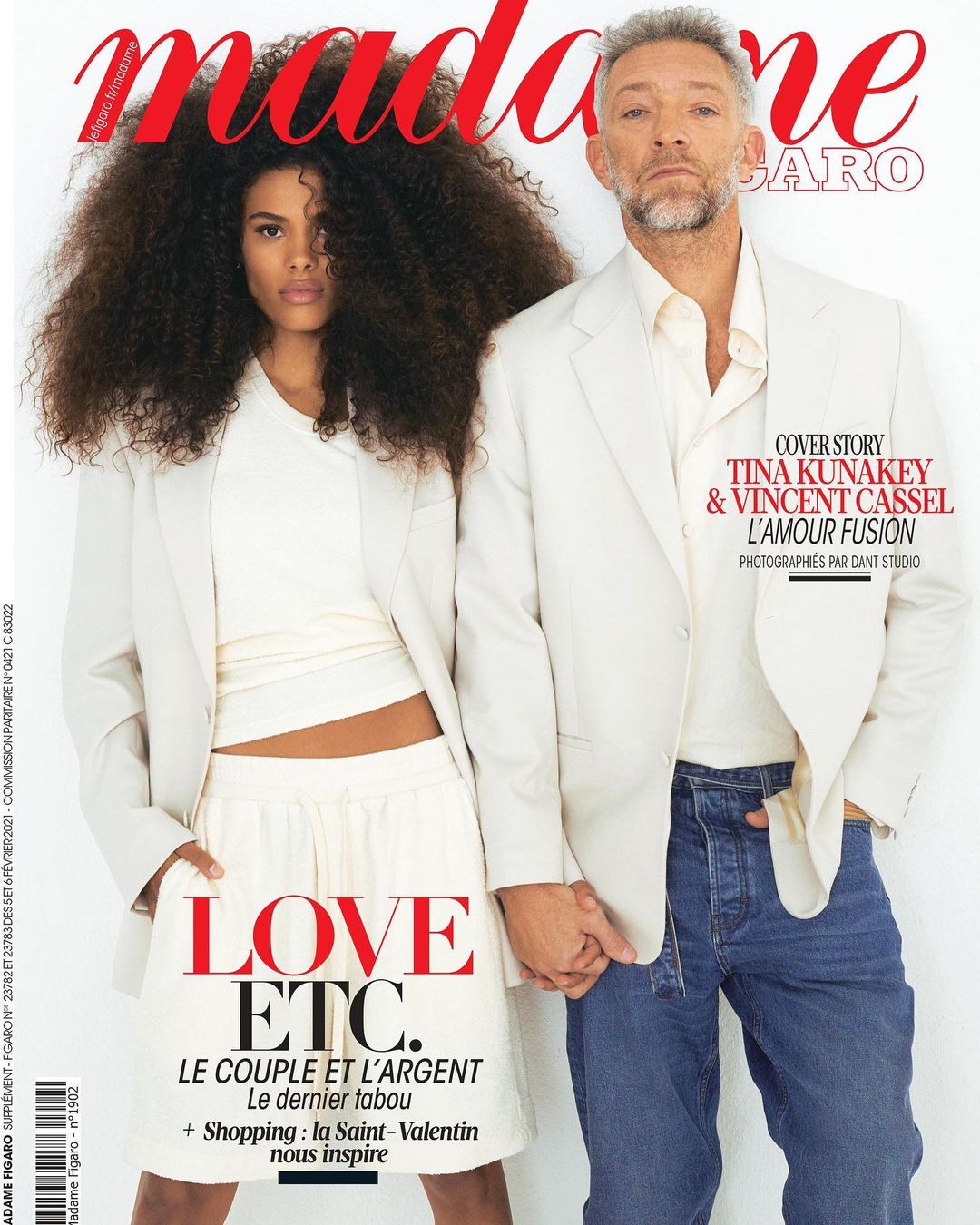 Любовь навсегда: Венсан Кассель и Тина Кунаки демонстрируют чувства в новой съемке для глянца