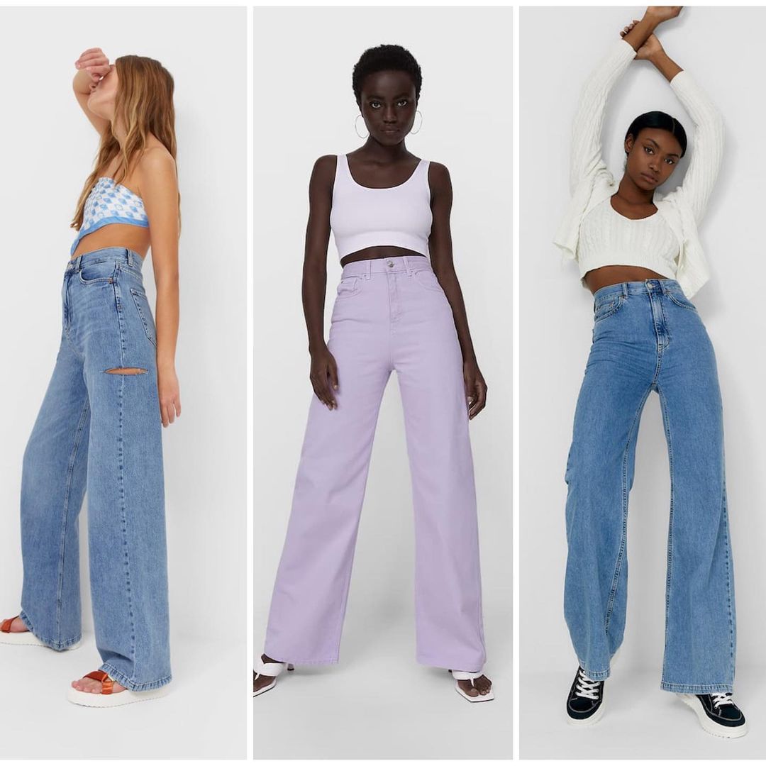 Кроме слоучей: стилист показала, как носить джинсы-трубы летом 2021