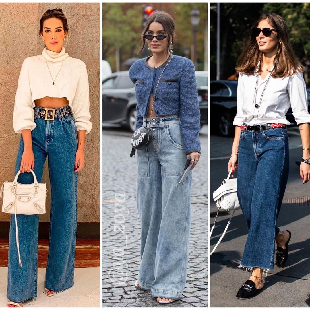 Кроме слоучей: стилист показала, как носить джинсы-трубы летом 2021