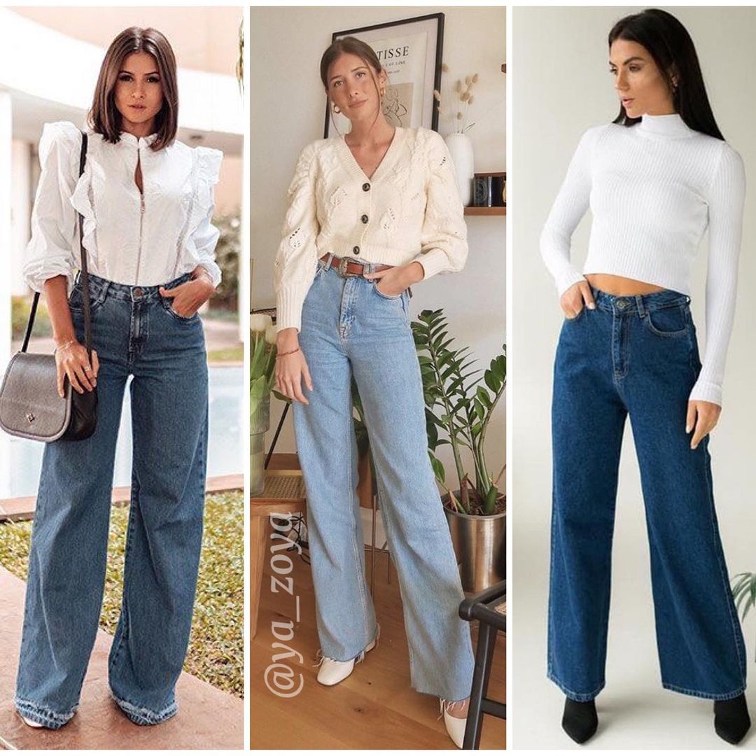 Кроме слоучей: стилист показала, как носить джинсы-трубы летом 2021