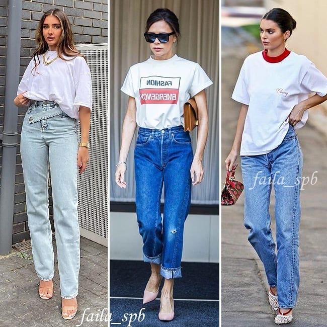 Просто и эффектно: стилист показала три лучших образа с белой футболкой-оверсайз