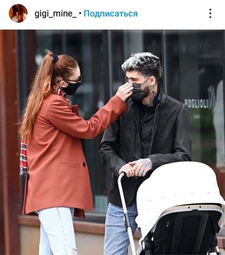 Идеальная семья: Джиджи Хадид в модном образе отправилась на прогулку с дочерью и любимым