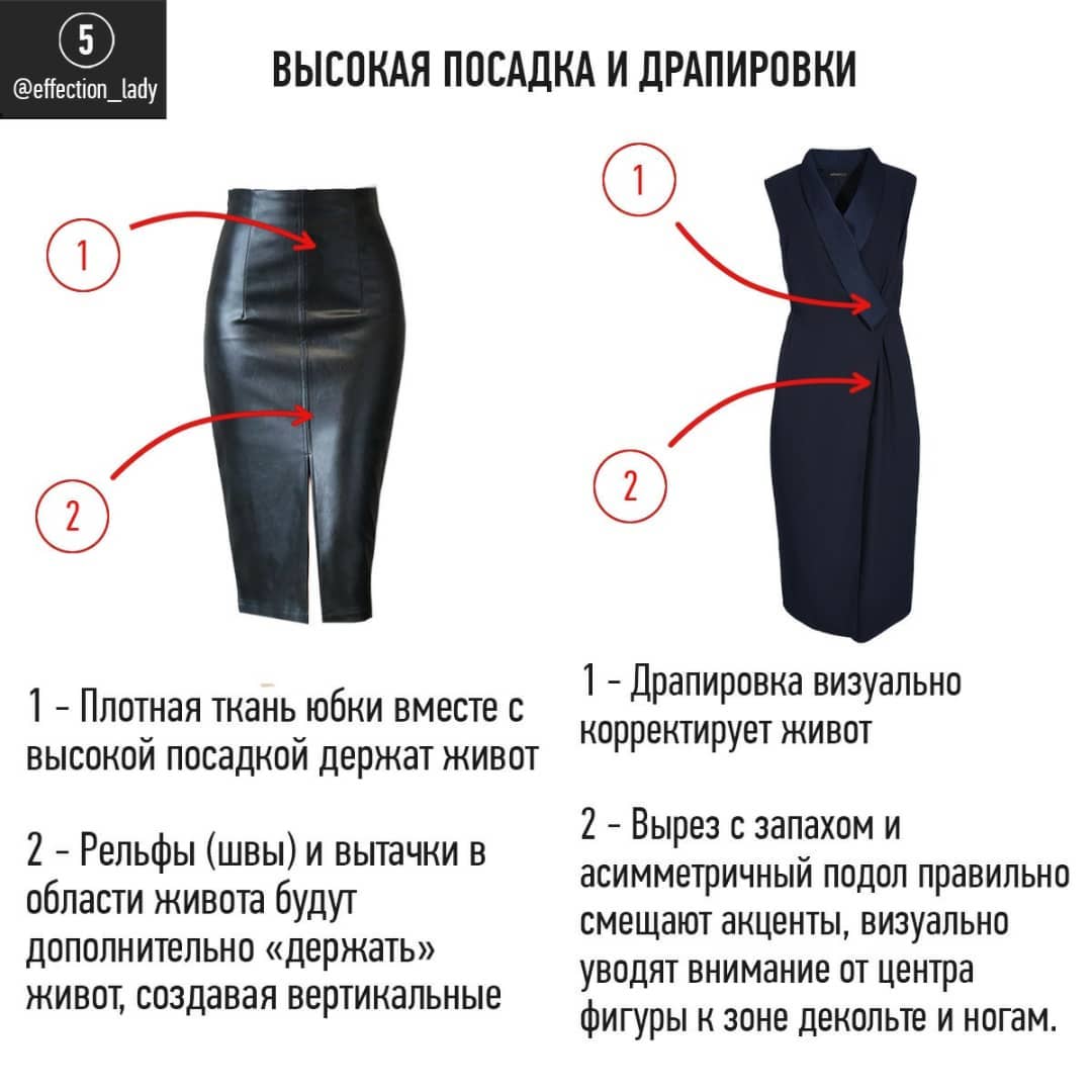 Стилист показала рабочие приемы, как скрыть живот с помощью одежды