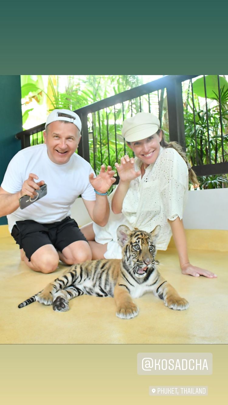Яхта, сапсерфінг і зустріч з тигром: Осадча і Горбунов з сином показали розваги в Таїланді