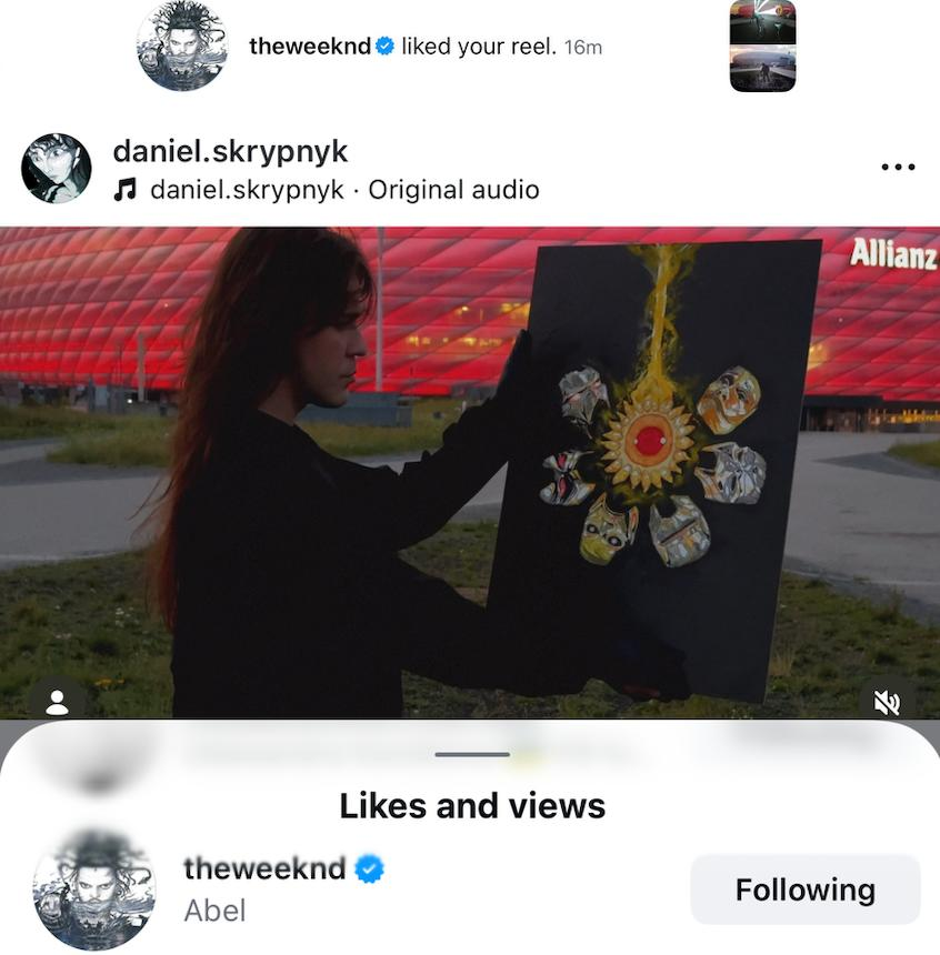 Украинец удивил The Weeknd уникальным арт-перформансом в Мюнхене (видео)