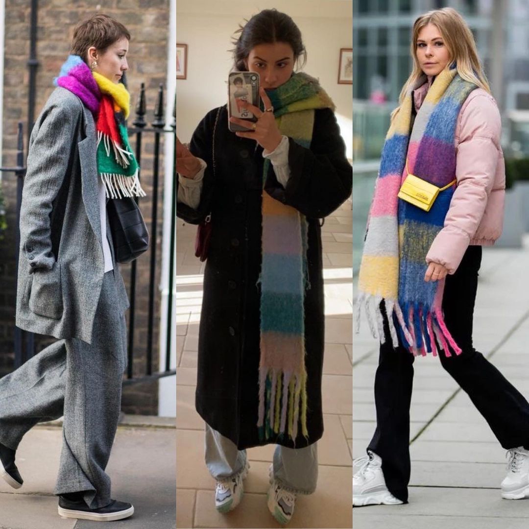 Яскраві кольори, величезний розмір: стиліст показала, як носити шарф цієї осені