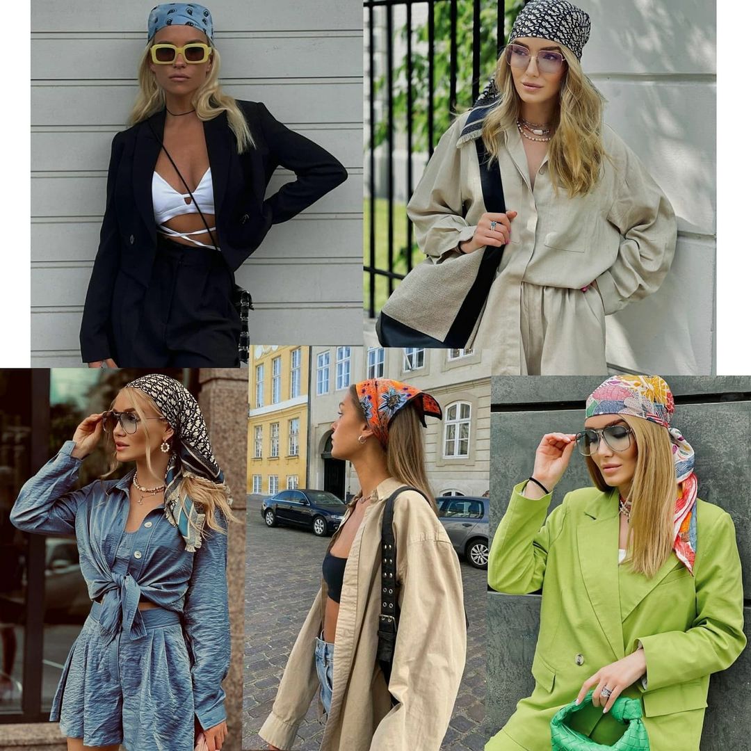 Зі шкірянкою і сукнею: стиліст показала, з чим носити косинку восени 2021