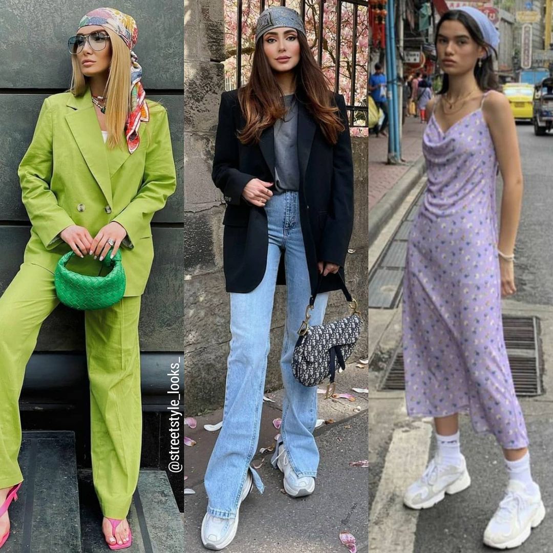 Зі шкірянкою і сукнею: стиліст показала, з чим носити косинку восени 2021